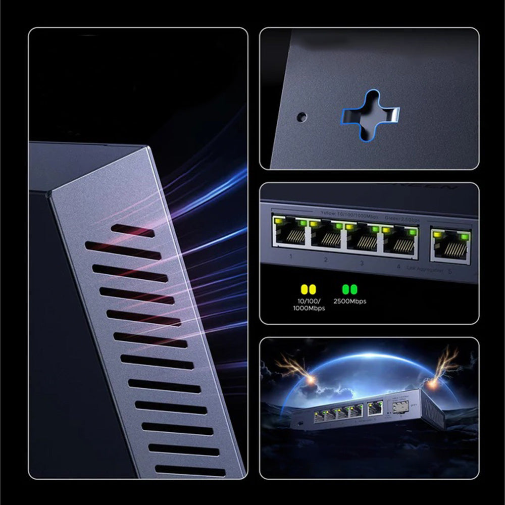 UGREEN Netzwerk-Switch 35048EU, 5 x RJ45, Grau