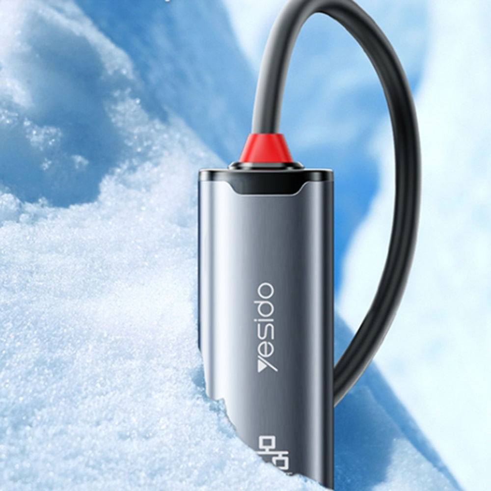 Netzwerkadapter Yesido HB26, RJ45, USB / USB-C, Grau