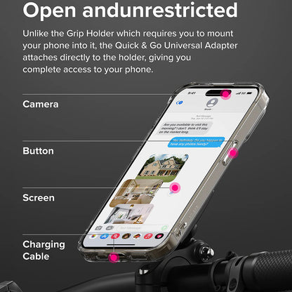 Adaptateur Téléphone Ringke Quick & Go pour Support Vélo, Set 2 pièces, Noir