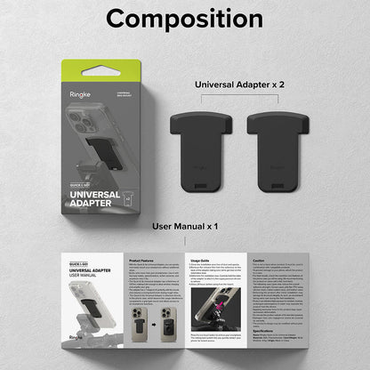 Adaptateur Téléphone Ringke Quick & Go pour Support Vélo, Set 2 pièces, Noir