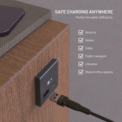 USB-Datenblockieradapter Fixed, USB-A / USB-C, 2in1, Schwarz