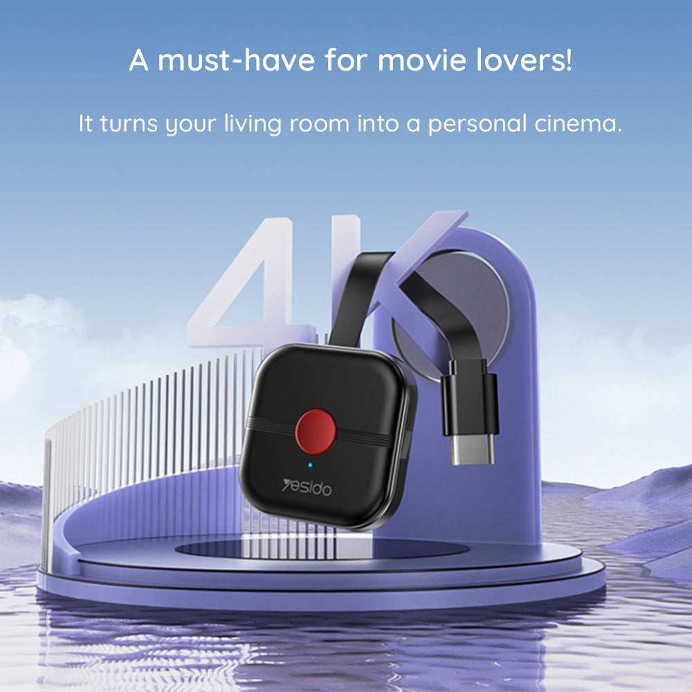 Adaptateur Multimédia Sans Fil Yesido TV10, Noir