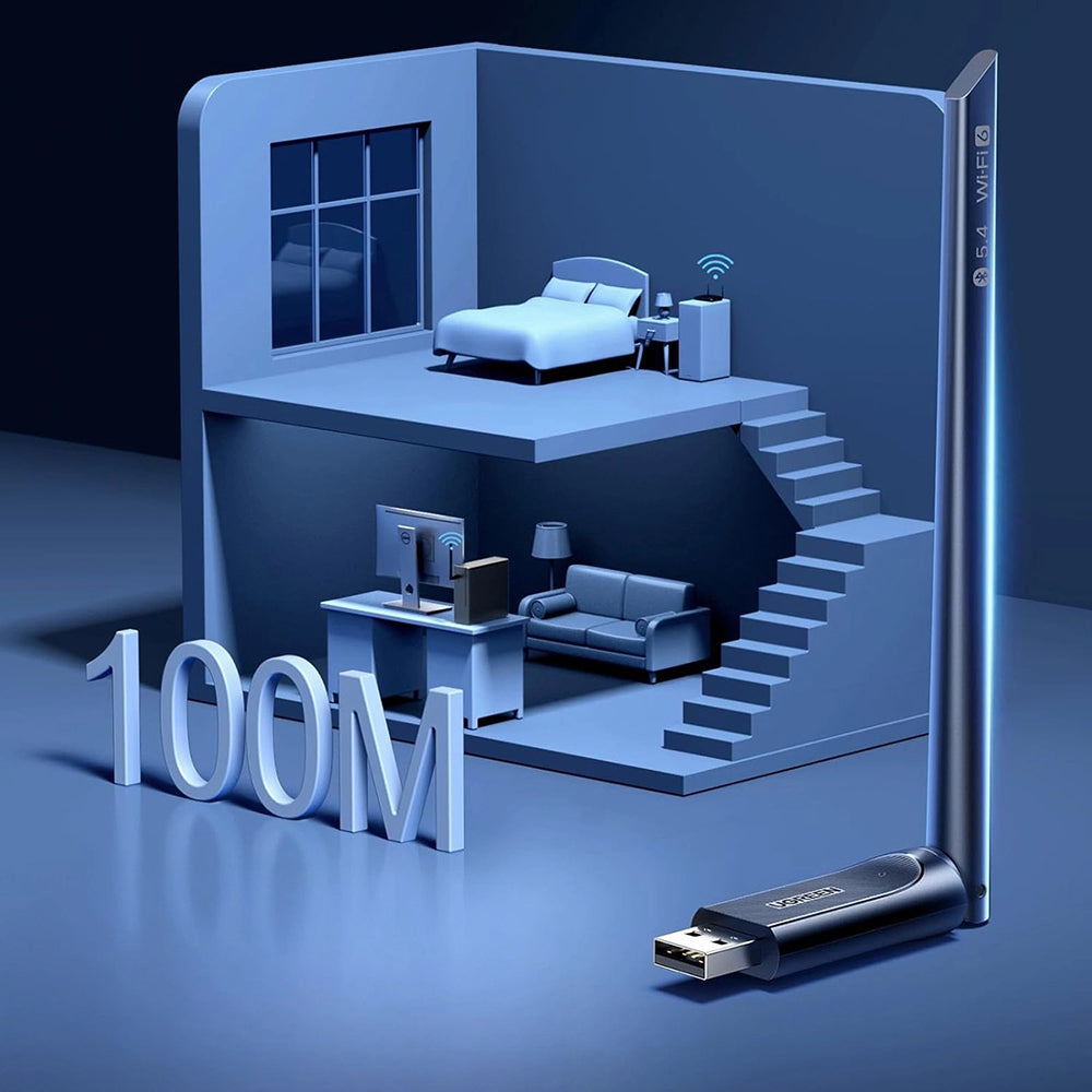 Adaptateur sans fil UGREEN AX900 (75109), Dual Band, Wi-Fi 6, 600Mbps, Noir