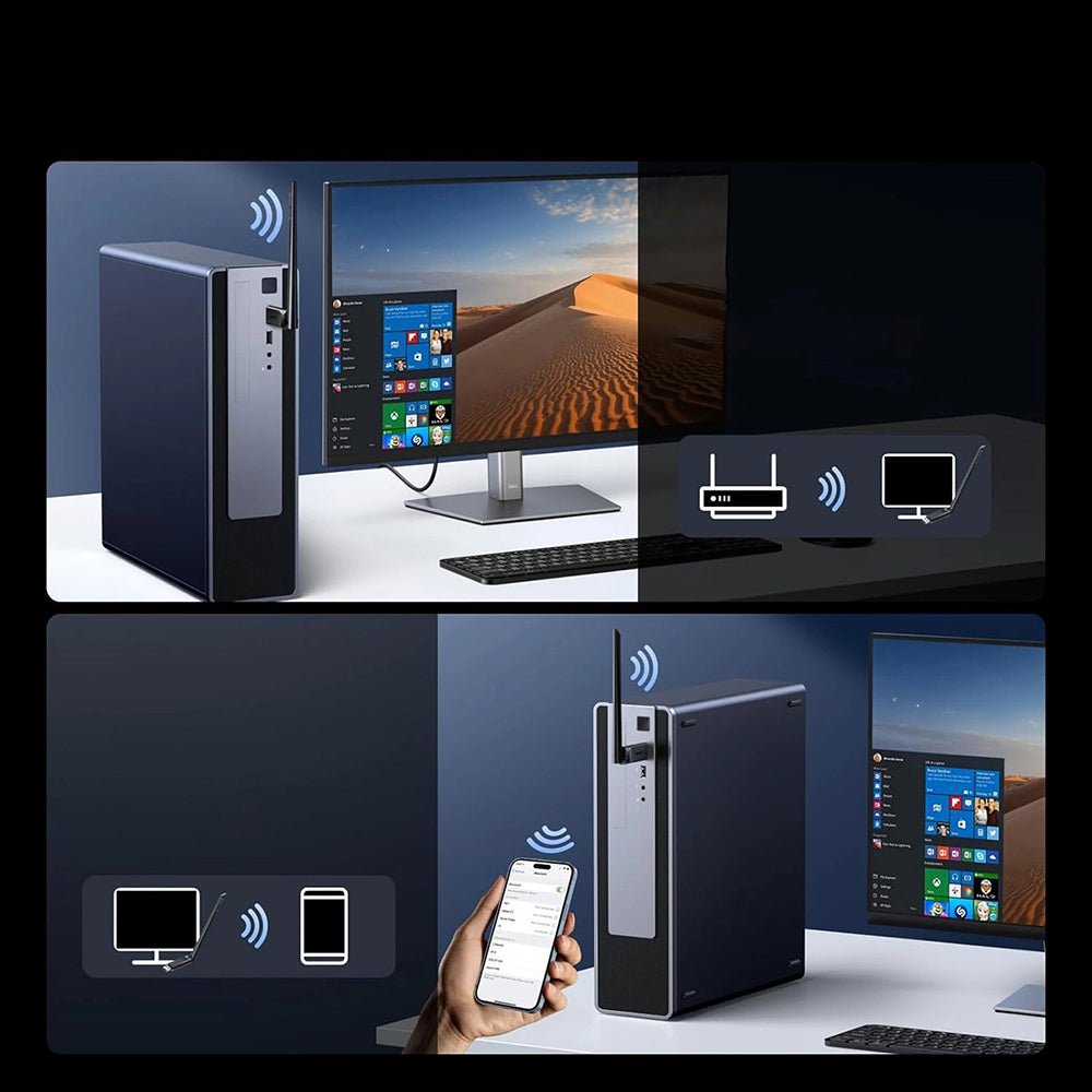 Adaptateur sans fil UGREEN AX900 (75109), Dual Band, Wi-Fi 6, 600Mbps, Noir