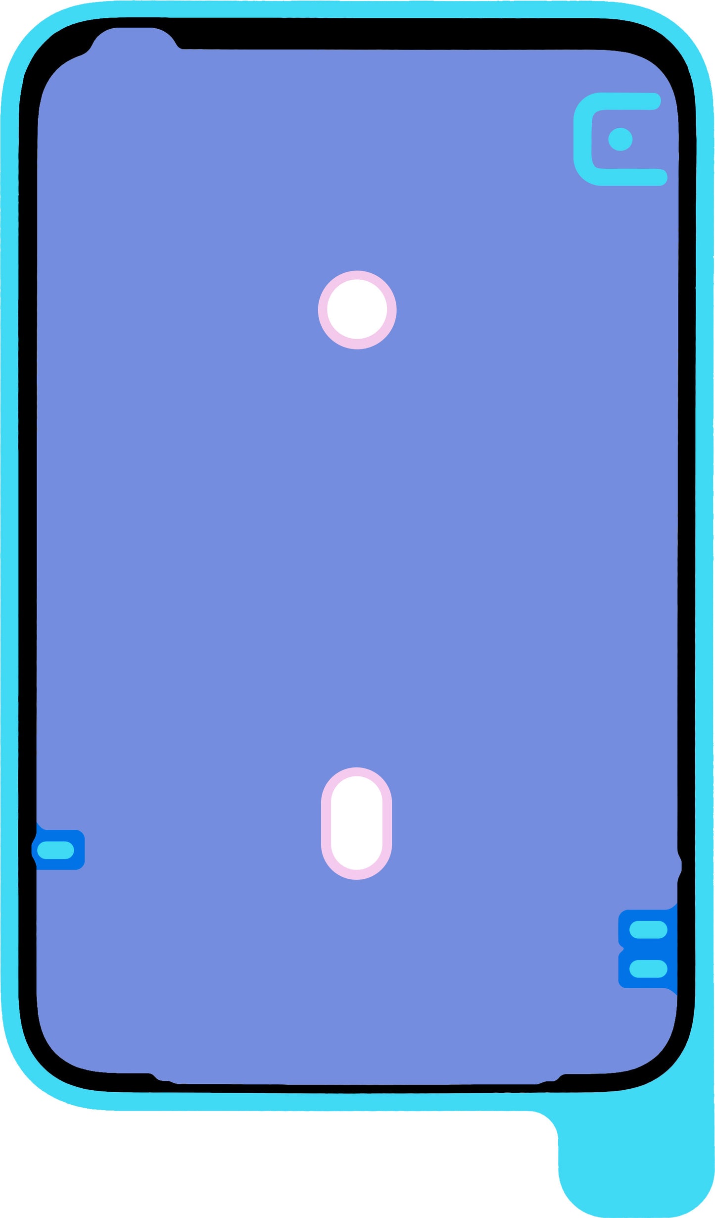 Adhésif Couvercle Batterie Apple iPhone 17 Pro Max, Service Pack 923-12859