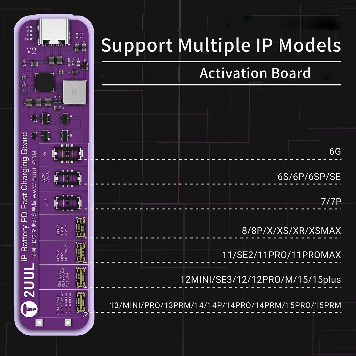 Alimentation Carte 2UUL BT01 pour Apple iPhone 6 - 15 Pro Max Series