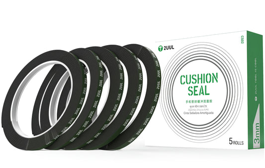 Ruban adhésif 2UUL CS01, 3mm, Noir, Lot de 5 pièces