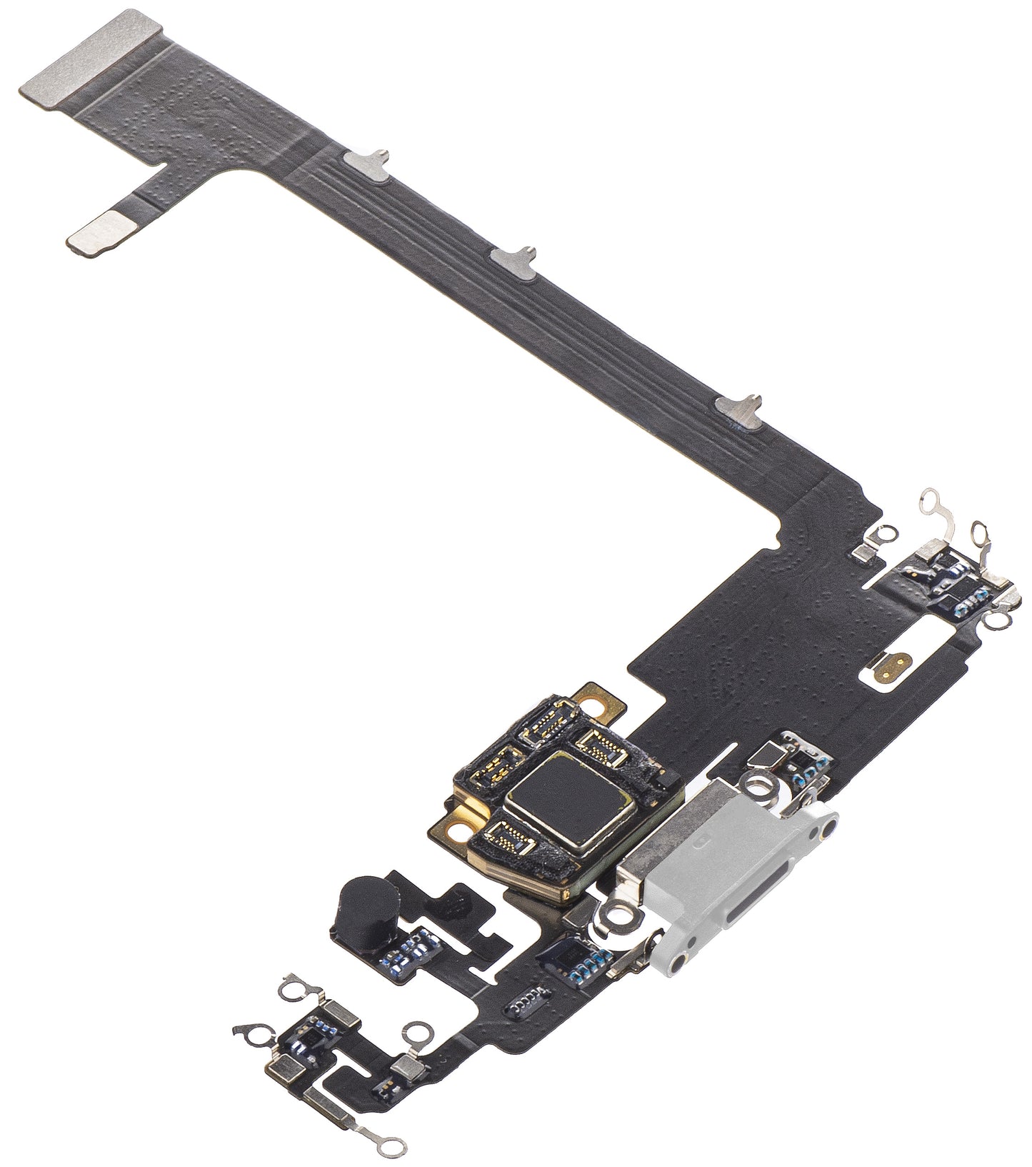 Bande avec connecteur de charge / données - Microphone Apple iPhone 11 Pro Max, Argenté