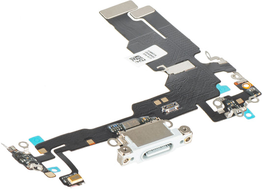 Bande avec Connecteur de Charge - Microphone Apple iPhone 15, Argenté