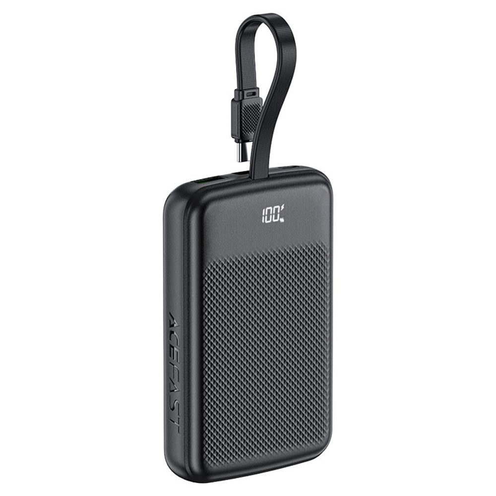 Externer Akku Acefast M13, 10000mAh, 22.5W, QC + PD, 1 x USB-A - 2 x USB-C, Schwarz.