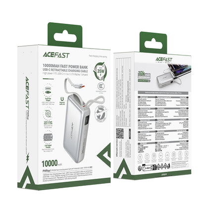 Batterie Externe Acefast M32, 10000mAh, 35W, PD, 2 x USB-C, Argentée