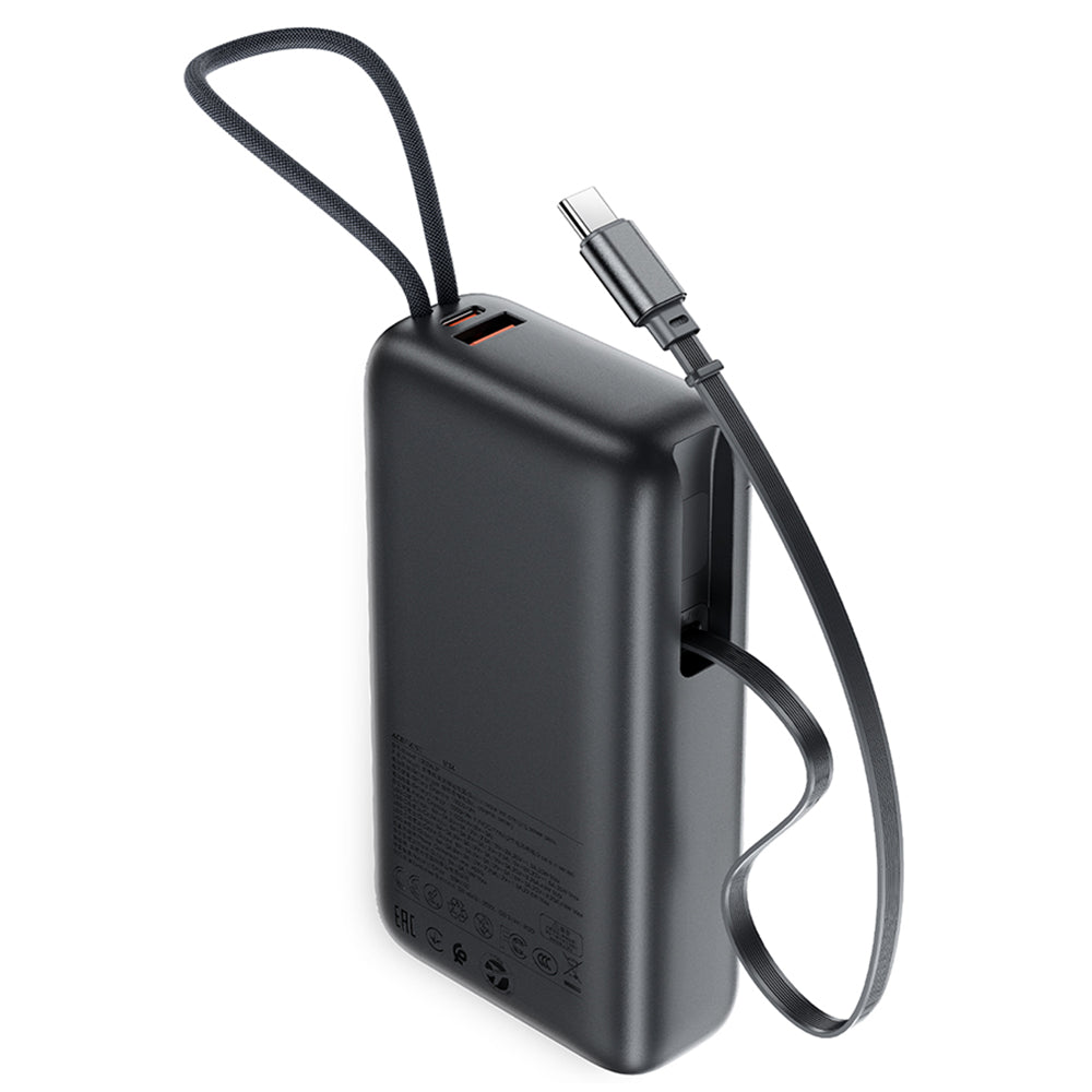 Batterie Externe Acefast M34, 20000mAh, 45W, QC + PD, 1 x USB-A - 2 x USB-C, Gris