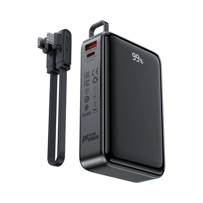 Externer Akku Acefast M4, 20000mAh, 67W, PD, 1 x USB-A - 2 x USB-C, Schwarz