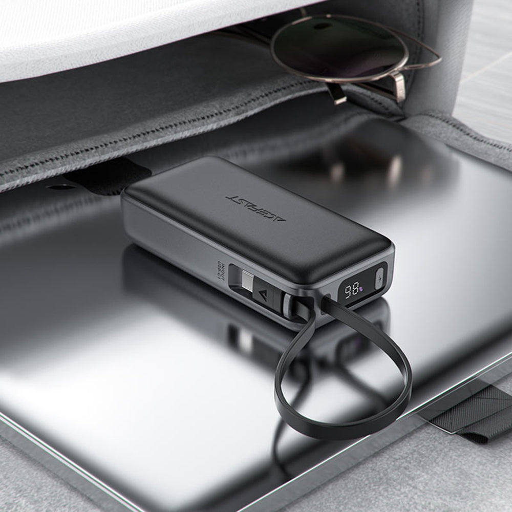 Externer Akku Acefast M7, 10000mAh, 30W, QC + PD, 1 x USB-A - 2 x USB-C, Schwarz