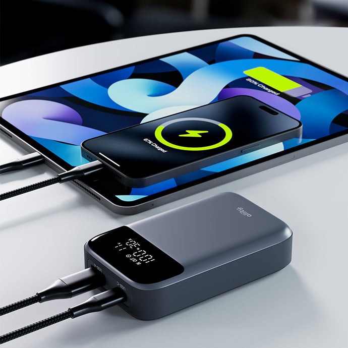 Externer Akku Allity. APB-200 PocketPower, 10000mAh, 33W, QC + PD, 1 x USB-A - 1 x USB-C, Grau