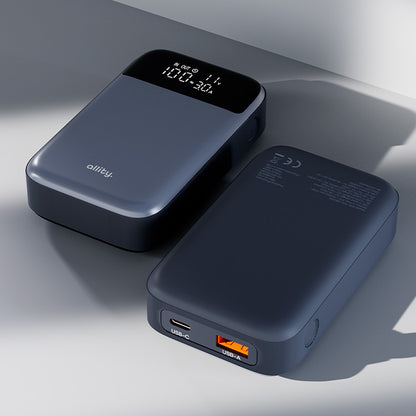 Externer Akku Allity. APB-200 PocketPower, 10000mAh, 33W, QC + PD, 1 x USB-A - 1 x USB-C, Grau