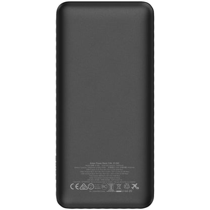 Anker External Battery, 10000mAh, 22.5W, QC + PD, 1 x USB-A - 1 x USB-C, Black A1388G11
