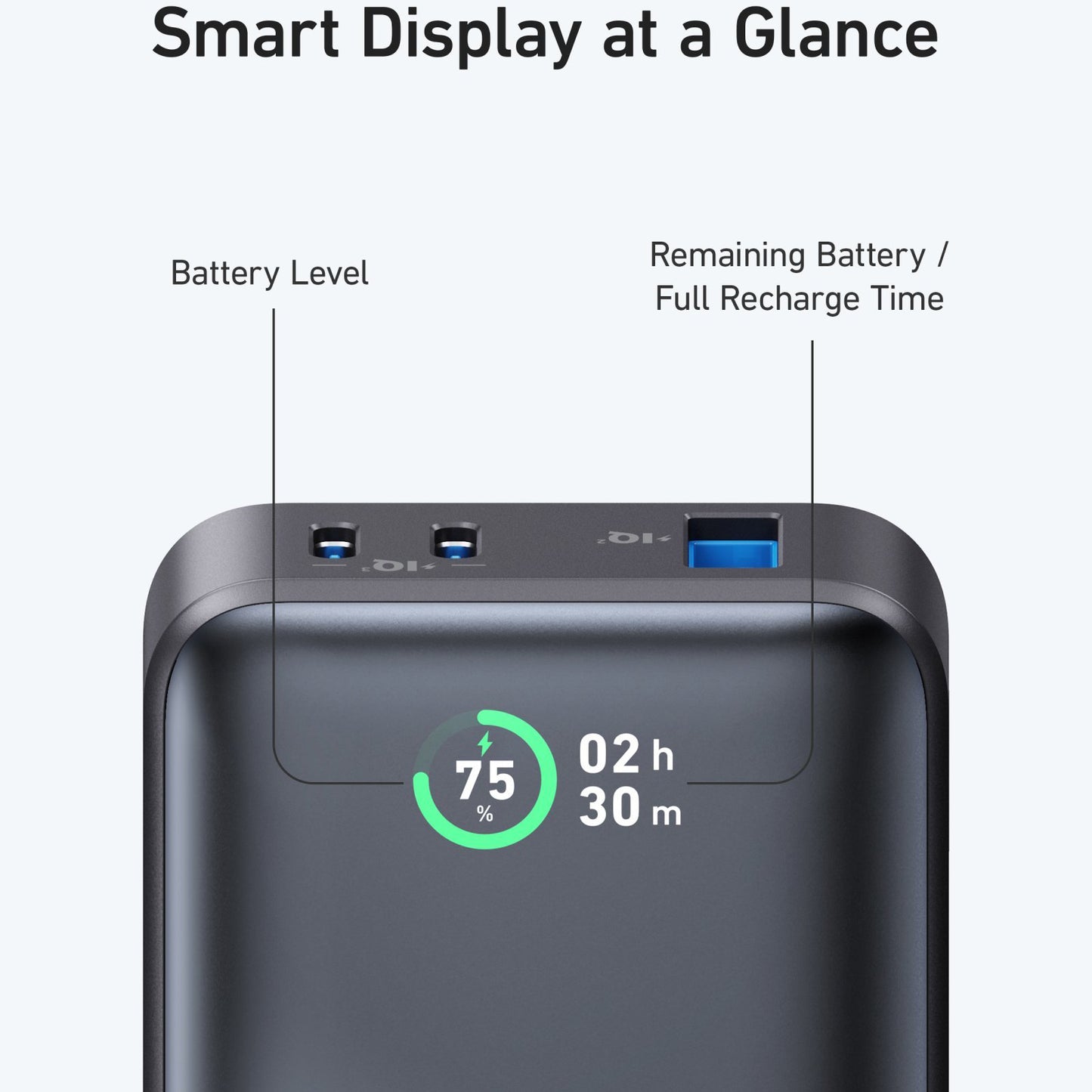 Externer Akku Anker 533, 10000mAh, 30W, QC + PD, 1 x USB-A - 2 x USB-C, Schwarz A1256G11