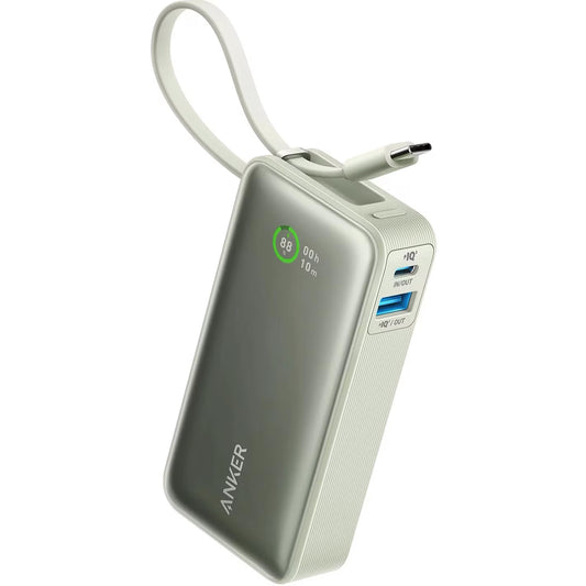 Anker Nano Externe Batterie, 10000mAh, 30W, QC + PD, 1 x USB-A - 2 x USB-C, Grün A1259G61