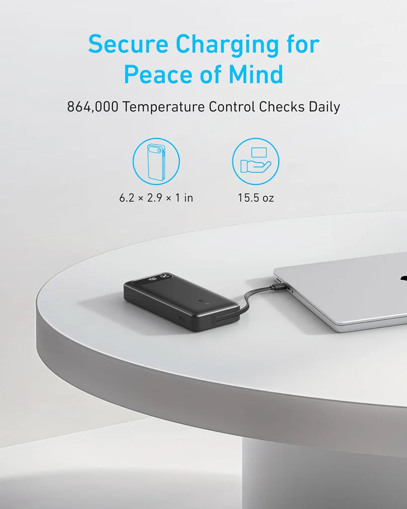 Batterie Externe Anker PowerCore, 20000mAh, 87W, QC + PD, 1 x USB-A - 2 x USB-C, Noire A1383H11
