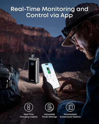 Externer Akku Anker Prime, 26250mAh, 300W, QC + PD, 1 x USB-A - 2 x USB-C, Schwarz A110AH11