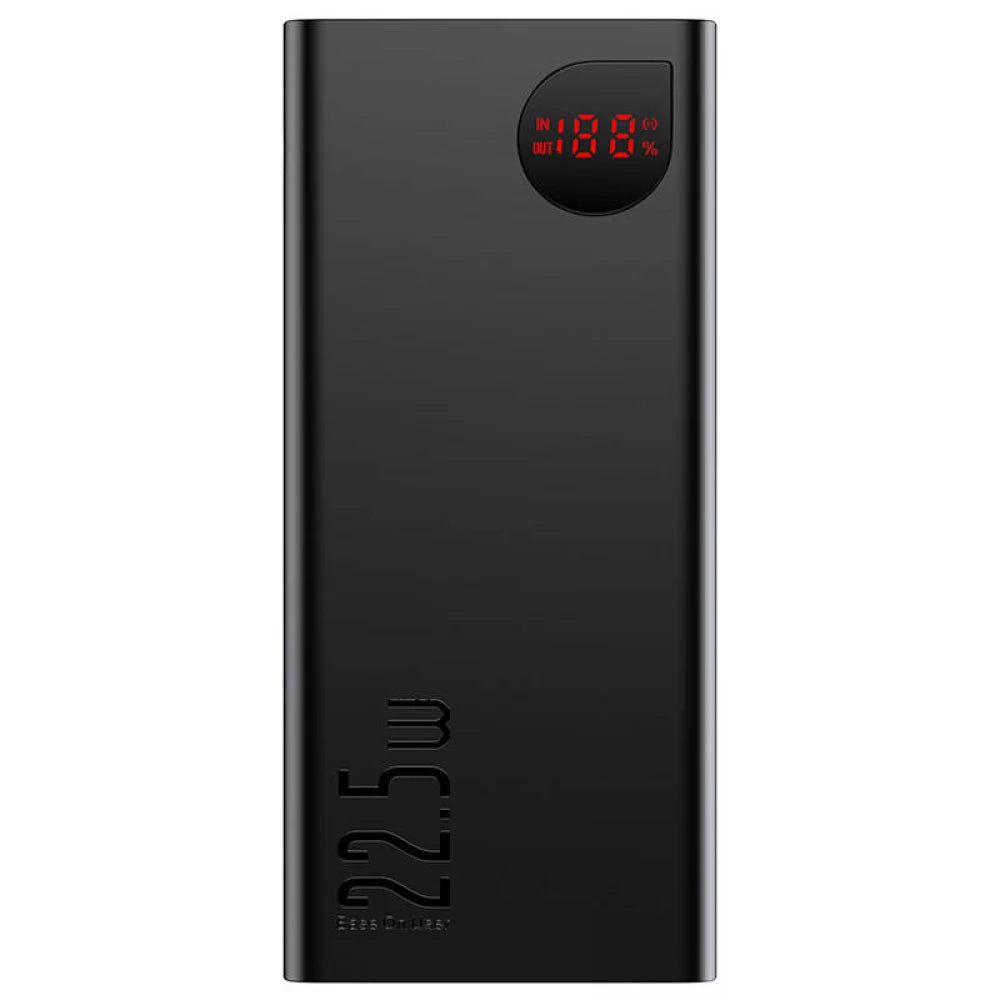 External Battery Baseus Adaman, 20000mAh, 22.5W, QC + PD, 1 x USB-C - 2 x USB-A, Black PPAD070101