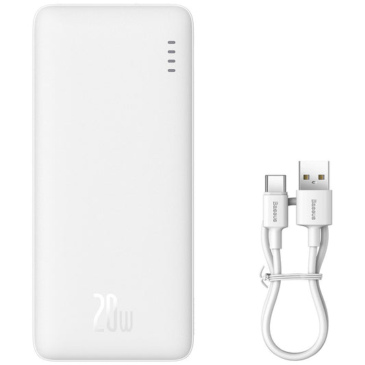 Externer Akku Baseus Airpow, 10000mAh, 20W, QC + PD, 1 x USB-A - 1 x USB-C, Weiß