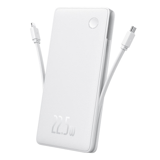 Externer Akku Baseus Airpow Lite, 10000mAh, 22.5W, QC + PD, 1 x Lightning - 1 x USB-A - 2 x USB-C, Weiß P10067501213-00