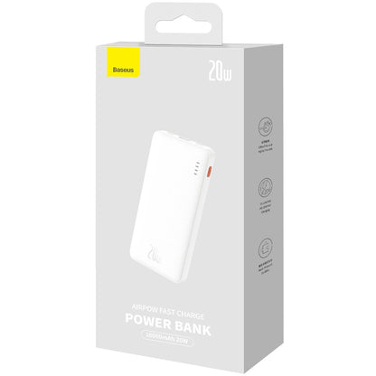 Externer Akku Baseus Airpow, 10000mAh, 20W, QC + PD, 1 x USB-A - 1 x USB-C, Weiß