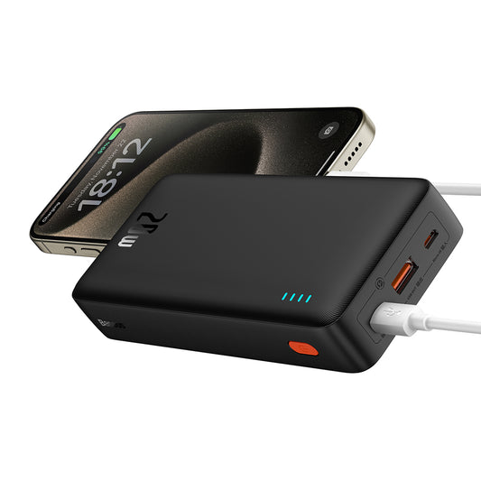 Externer Akku Baseus Airpow, 20000mAh, 20W, QC + PD, 1 x USB-A - 1 x USB-C, Schwarz P10022804113-00