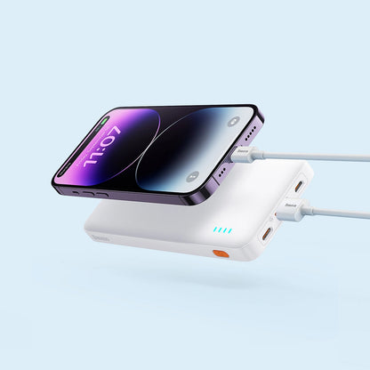 Externer Akku Baseus Airpow, 10000mAh, 20W, QC + PD, 1 x USB-A - 1 x USB-C, Weiß