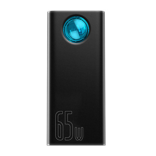 Externer Akku Baseus Amblight Digital Display, 30000mAh, 65W, QC + PD, 1 x USB-C - 4 x USB-A, Schwarz PPLG000101