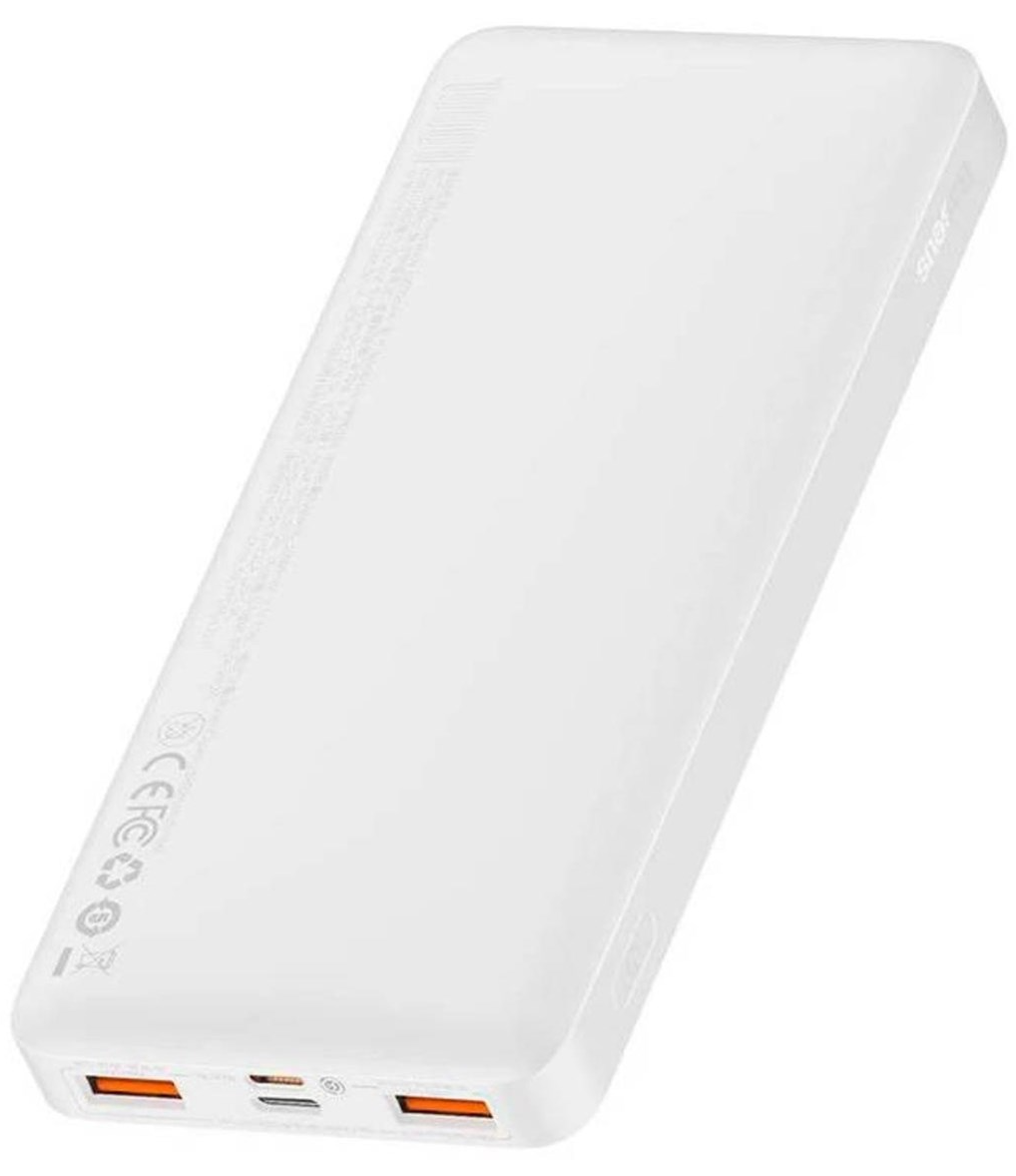 Baseus Bipow External Battery, 10000mAh, 20W, QC + PD, 1 x USB-C - 2 x USB-A, White PPBD050502