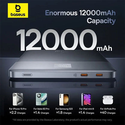 Externer Akku Baseus Blade 2, 12000mAh, 65W, PD, 2 x USB-C, Orange P10063801733-00