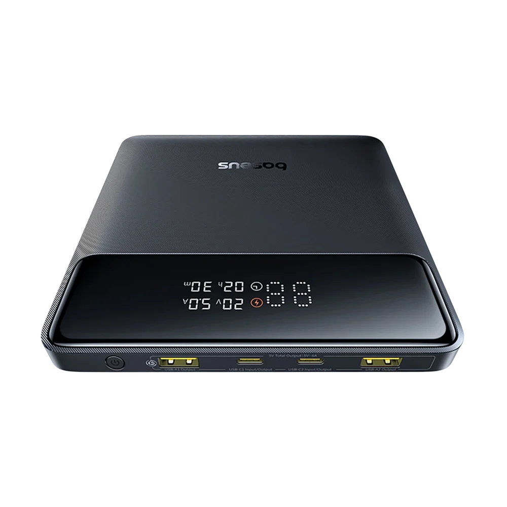 Batterie Externe Baseus Blade H1, 20000mAh, 100W, QC + PD, 2 x USB-A - 2 x USB-C, Noire