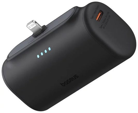 Batterie Externe Baseus Compact, 5000mAh, 20W, PD, 1 x Lightning - 1 x USB-C, Noire P10068307113-00