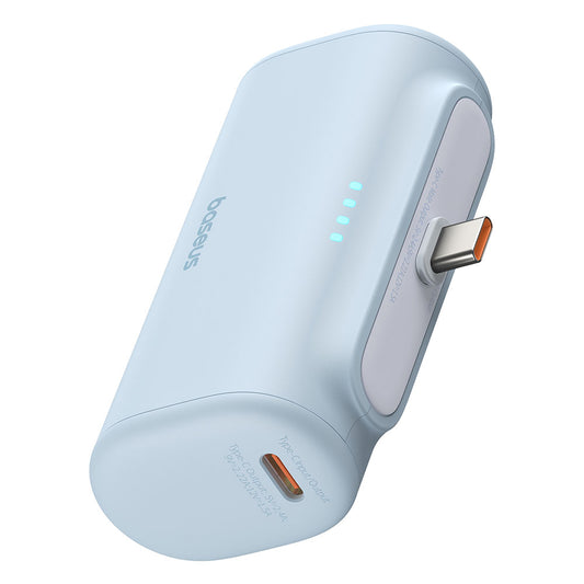 Batterie Externe Baseus Compact, 5000mAh, 20W, PD, 2 x USB-C, Bleue P10068306313-00