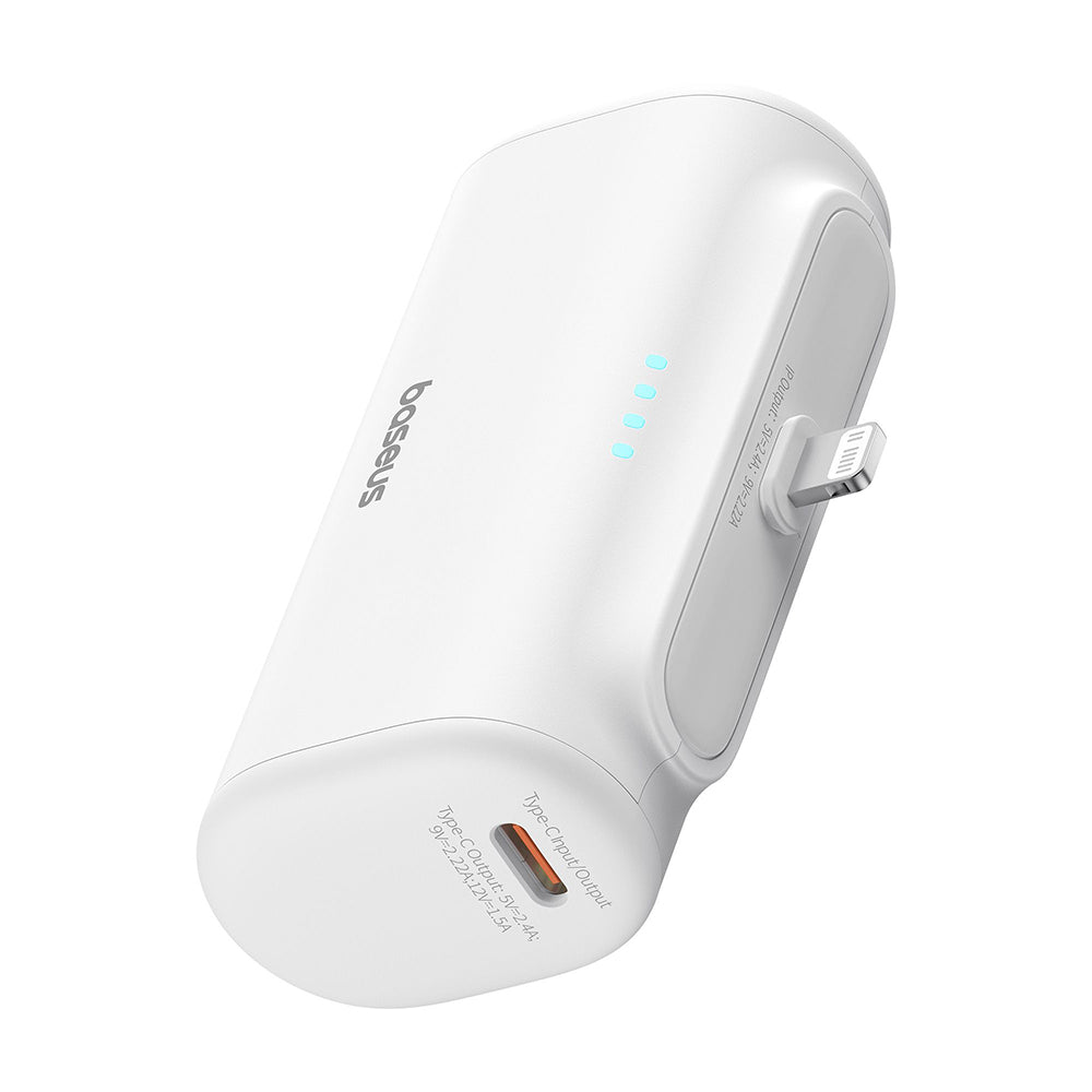 Externer Akku Baseus Compact, 5000mAh, 20W, PD, 1 x Lightning - 1 x USB-C, Weiß P10068307213-00