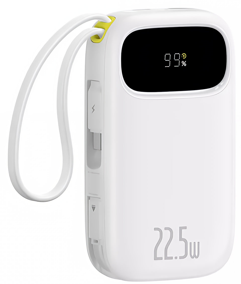Batterie Externe Baseus EnerFill FC31, 10000mAh, 22,5W, QC + PD, 1 x Lightning - 1 x USB-A - 2 x USB-C, Blanc P10082106213-00