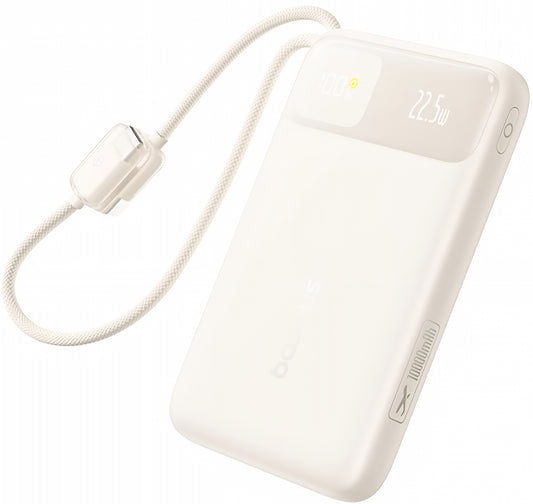 Baseus EnerFill FC11 External Battery, 10000mAh, 22.5W, QC + PD, 1 x Lightning - 1 x USB-A - 2 x USB-C, Beige E0027R05