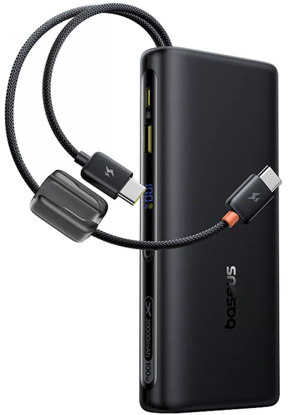 Baseus EnerFill FC41 External Battery, 20000mAh, 100W, QC + PD, 1 x USB-A - 3 x USB-C, Black E0028N03