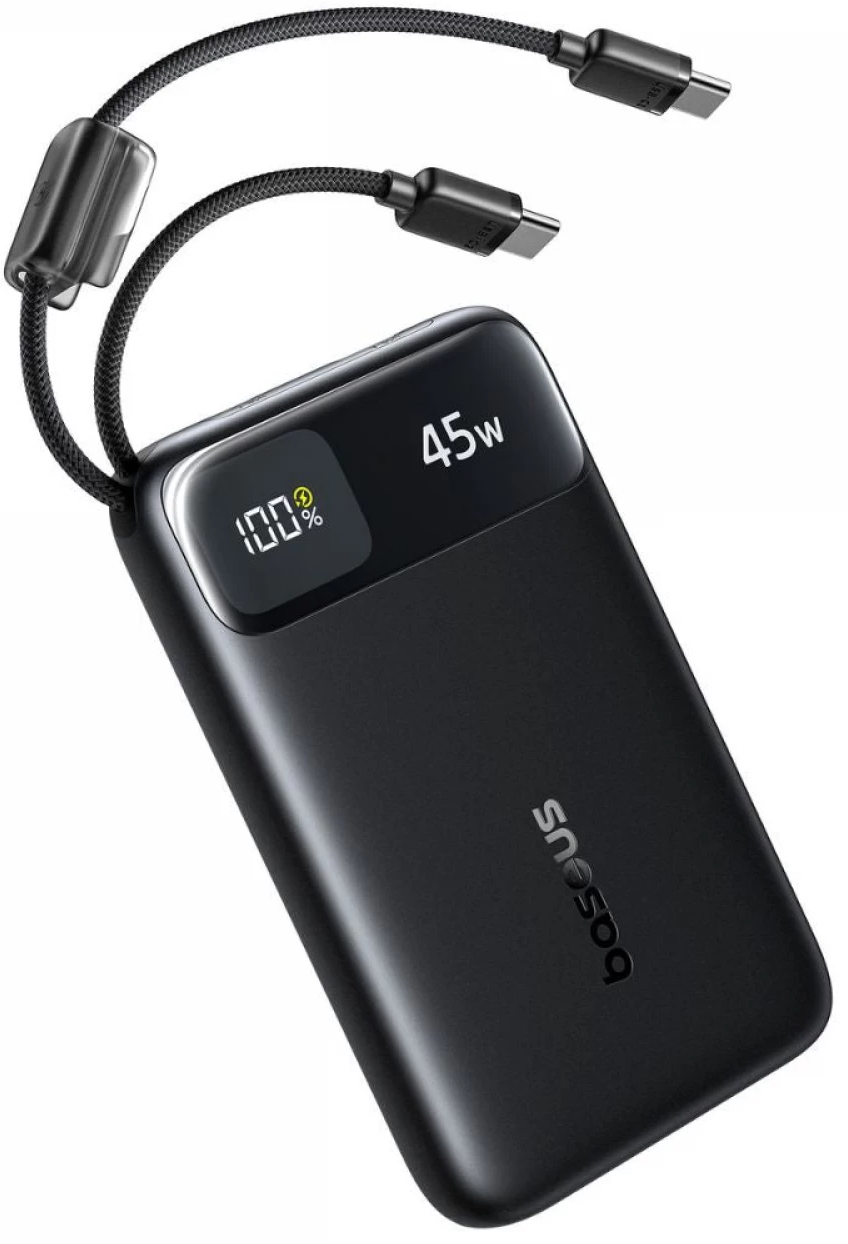 Externe Batterie Baseus EnerFill FC11, 10000mAh, 45W, QC + PD, 1 x USB-A - 3 x USB-C, Schwarz E0031000