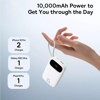 Batterie Externe Baseus EnerFill FC31, 10000mAh, 22,5W, QC + PD, 1 x Lightning - 1 x USB-A - 2 x USB-C, Blanc P10082106213-00