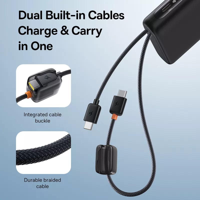 Baseus EnerFill FC41 External Battery, 20000mAh, 100W, QC + PD, 1 x USB-A - 3 x USB-C, Black E0028N03