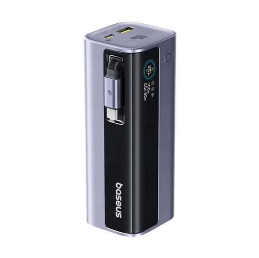 Batterie Externe Baseus EnerGeek GR11, 10000mAh, 100W, QC + PD, 1 x USB-A - 2 x USB-C, Gris E0027A01