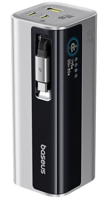 Batterie Externe Baseus EnerGeek GR11, 20000mAh, 145W, QC + PD, 1 x USB-A - 3 x USB-C, Argent E0027B02