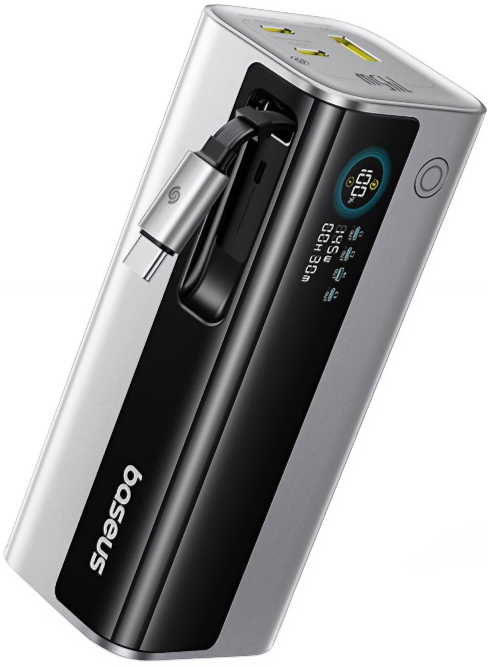 Batterie Externe Baseus EnerGeek GR11, 20000mAh, 145W, QC + PD, 1 x USB-A - 3 x USB-C, Argent E0027B02