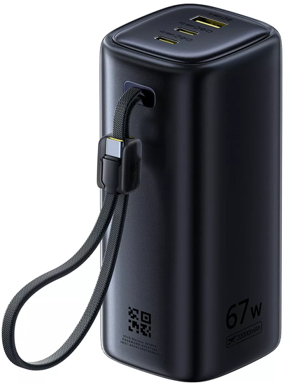 Batterie Externe Baseus EnerGeek GX11, 20000mAh, 67W, QC + PD, 1 x USB-A - 2 x USB-C, Noire E0025701