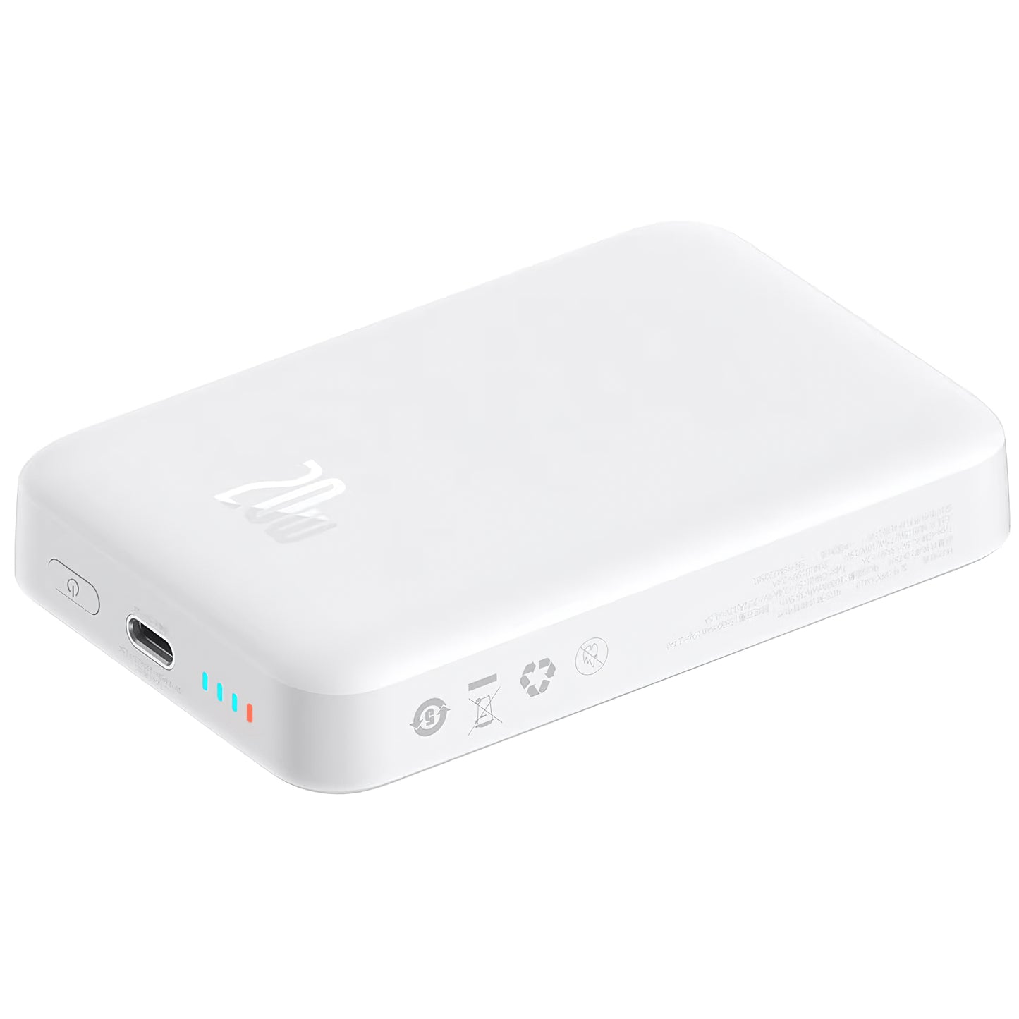 Batterie Externe Baseus Magnetic Mini, 10000mAh, 20W, PD + FQI, 1 x USB-C, Blanche P10059001223-00