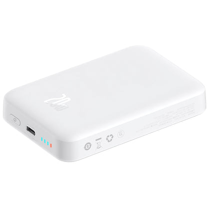 Batterie Externe Baseus Magnetic Mini, 10000mAh, 20W, PD + FQI, 1 x USB-C, Blanche P10059001223-00